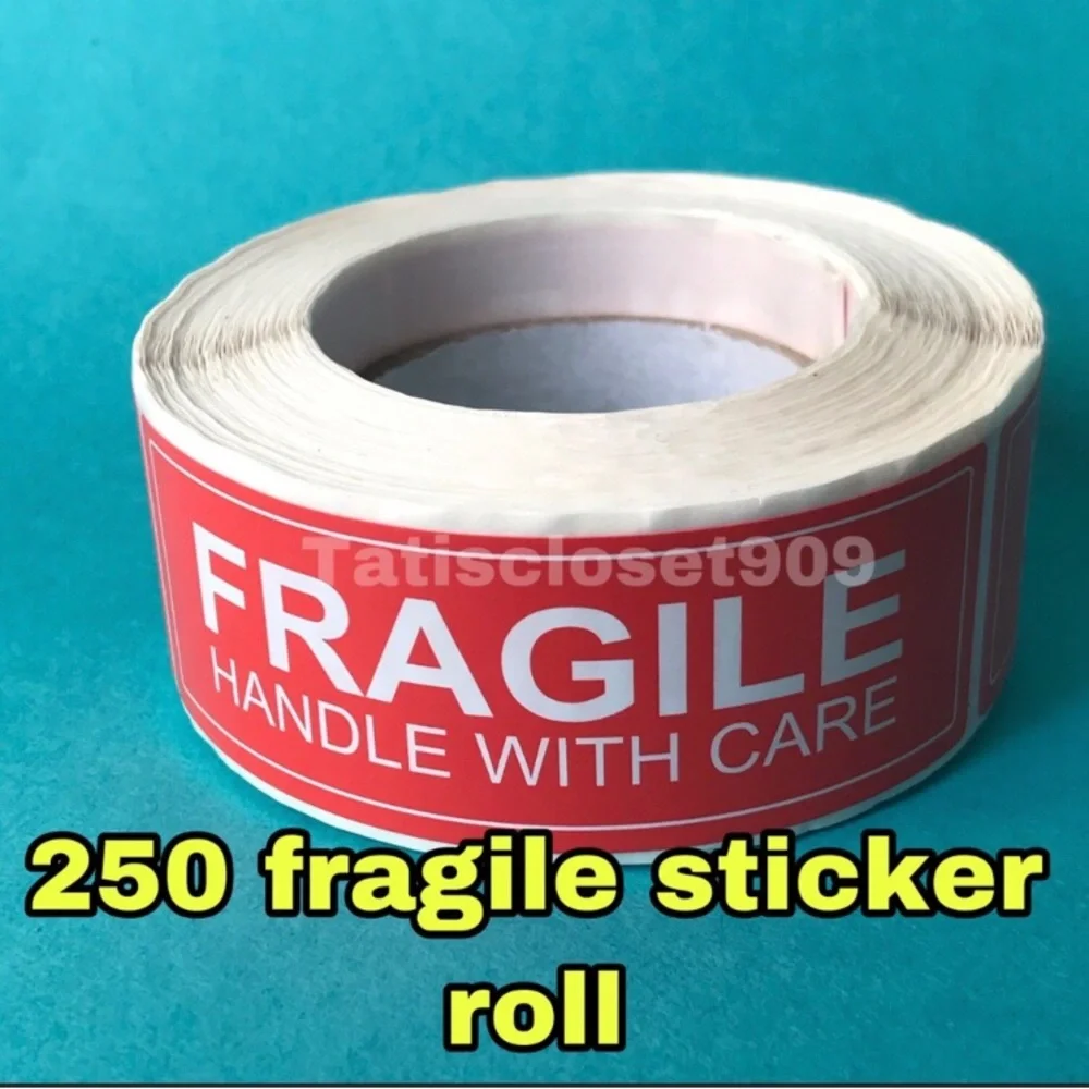 250 Fragile handle with care stickers